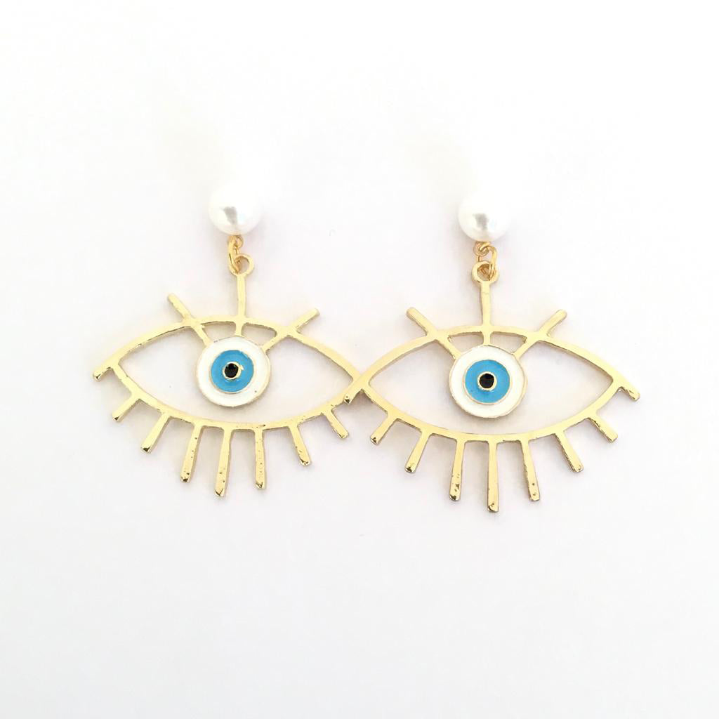 Evil Eye Earrings - Gold