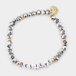 BELIEVE Beaded Stretch Bracelet