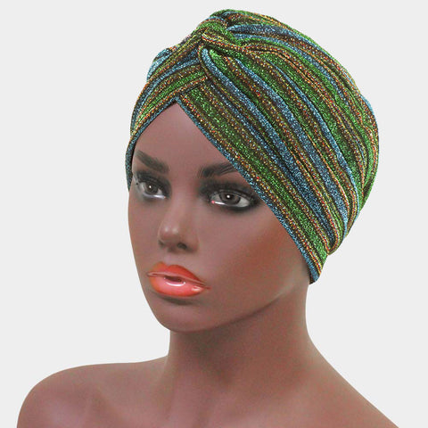 Glitter Stripes Knot Turban