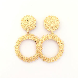 Claire Metal Hoop Earrings -Gold