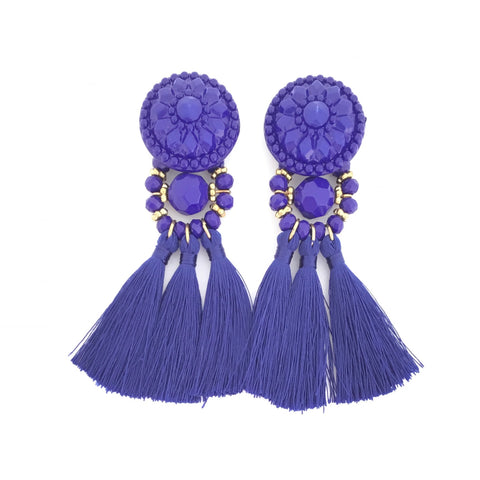 Anna Tassel Earrings _ Royal