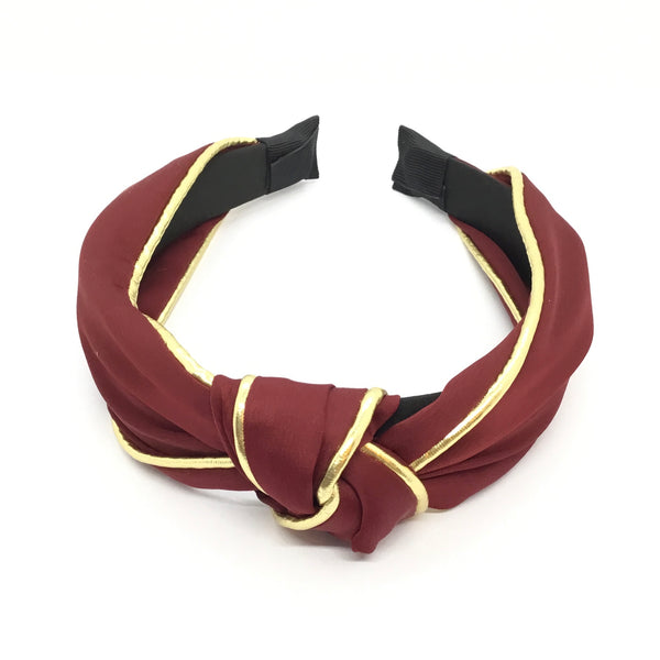 Fabric Knot with Golden Trim Headband