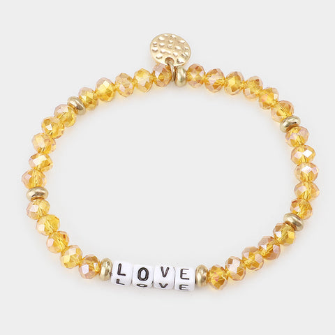 LOVE Topaz Beaded Stretch Bracelet