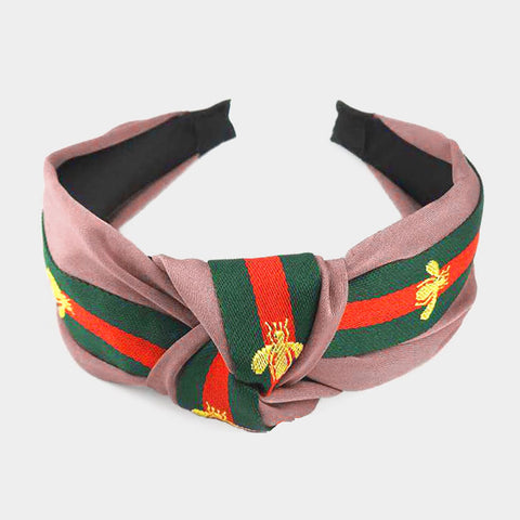Bee Fabric Knot Color Block Headband