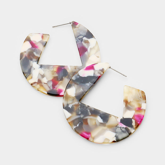 Penelope Multi Color Celluloid Acetate Disc Earrings