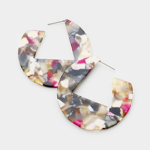 Penelope Multi Color Celluloid Acetate Disc Earrings