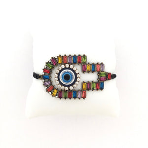 Black Evil Eye Rhinestone Bracelet
