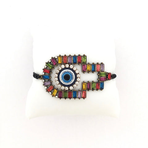 Black Evil Eye Rhinestone Bracelet