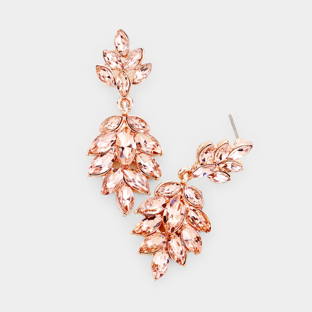 Regina Crystal Marquise Cluster Drop Earrings