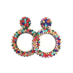 Iris Rhinestone Hoop Earrings