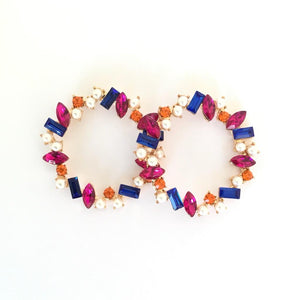 Lucy Rhinestone Hoop Earrings